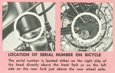vintage bicycle serial number lookup